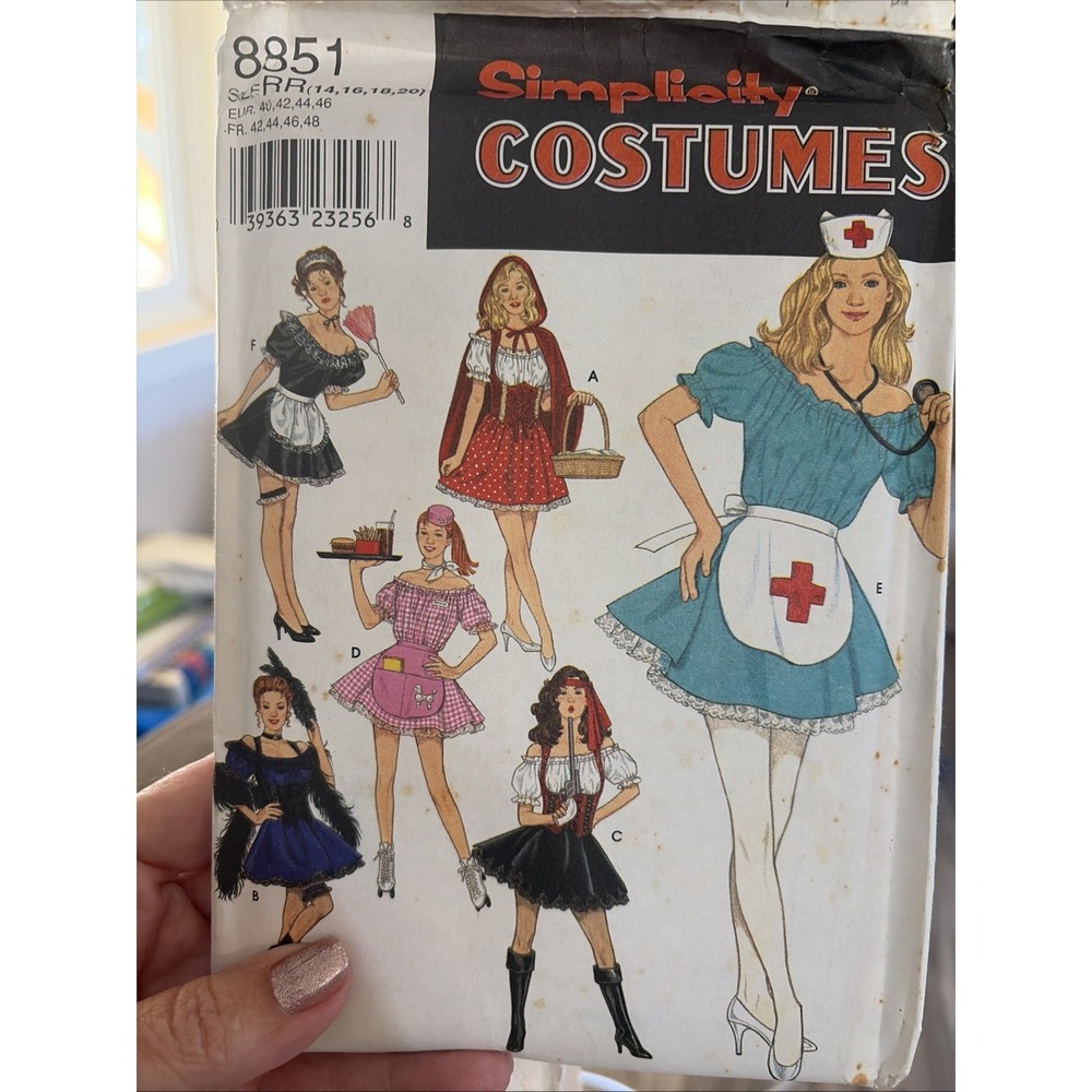 Vintage 90s SIMPLICITY COSTUMES 8851 Nurse Maid Sewing Pattern 14-20 Uncut
